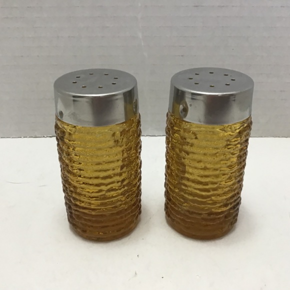 Vintage Amber Glass Soreno Salt and Pepper Shakers made by Anchor Hocking Glass - Picture 7 of 7